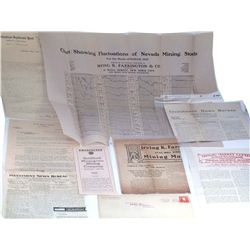 Goldfield Prospectus and related mining documents- Chart showing fluctuations of Nevada mining stock