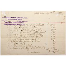 Allen Photo Supply Company Billhead