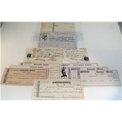 SAVAGE MINE (7 checks/receipt of purchase from CONROY & O'CONNOR San Francisco 1864- with drill pres