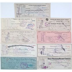 EASTERN RAILROAD EPHEMERA GROUP LOT OF 9, 1904- 1914 : Check, Mobile And Ohio Railroad Co. Mobile, A