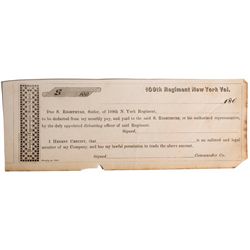 Sutler Document, 109th Regiment Infantry