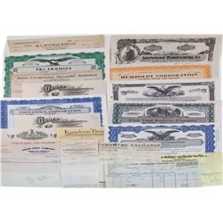UTAH, GRAB BAG LOT, 1906-1977, lot of 21: Billheads, Invoices,Stocks and receipts.