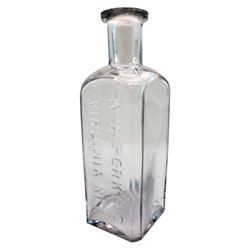 1 bottle- W.A. PERKINS VIRGINIA NEV. Stands 5 " inches, very small chip on outside top lip
