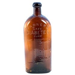 Warner's/Safe/DIABETES/CURE/Rochester N.Y.-deep amber, tooled top- approx. 12" tall