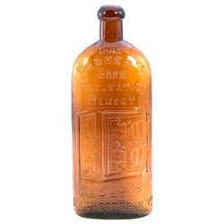 16oz/Warner's/Safe/Rheumatic/Remedy/safe motif/Rochester N.Y.-amber, strong strike, tooled top- 12"