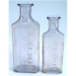 Pharmacy bottle pair- G.H. LYON/DRUG CO/MURRAY CITY UTAH- 3 1/2 in x 1 in-smaller botttle has identi
