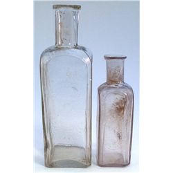 2 large size druggists bottles-both have matching embossing-J.D. LAMB & CO/DRUGGISTS/morter & pecil