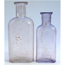 Pair-Salt Lake City medecine bottles-A.C. SMITH & CO./embossed initials/DRUGGISTS/SALT LAKE CITY/UTA