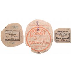 MINING FUSE & POWDER WRAPPERS: National Fuse & Powder Co. Wrapper Label, dated 1925, recovered from