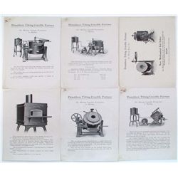 MINING  EQUIPMENT ADVERTISING PAGES: Donaldson Tilting Crucible Furnaces, 6 pages, dated 1912.