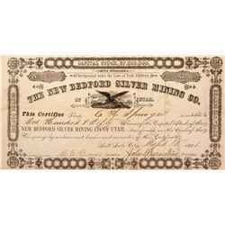 New Bedford Silver Mining Co. Stock Certificate *Territorial*