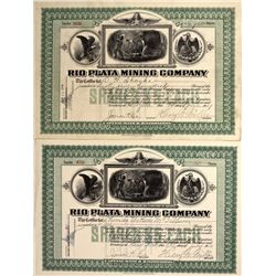 Rio Plata Mining Company Stock Certificates