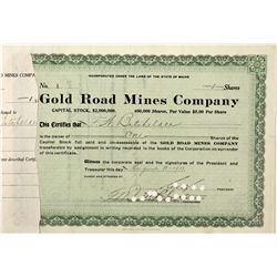 Gold Road Mines Company Stock Certificate