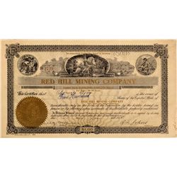 Red Hill Mining Co Stock Certificate