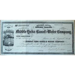 Middle Yuba Canal Water Company stock certificate unissued signed by Egbert Juason