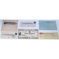 CALIFORNIA/ NEVADA WINE AND LIQUOR GROUP 1870-1913 LOT OF 6 : Napa And Sonoma Wine Company, unused s