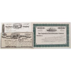 CALIFORNIA, HOUSING, AND TRANSPORTATION, STOCKS, 1870- 1900's LOT OF 3:Stock, Garry Street Extension