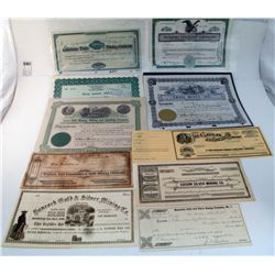 California  Stock Collection (15) total/some dupes-  JESSIE BELLE MINING, MILLING AND SMELTING CO.,