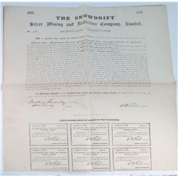 Snowdrift Silver Mining & Reduction Co Ltd. Bond, Colorado Territory 1873