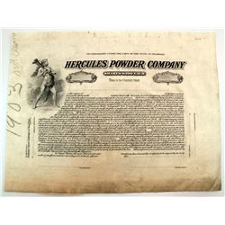 Hercules Powder Company Stock Certificate- Original 1903 un issued - rare
