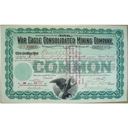 War Eagle Consolidated Mining Company Stock