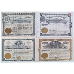 IDAHO STOCK LOT, 1903-1929, LOT OF 4: Lime Creek Gold Mining Company, Limited, Mountain Home, Idaho,