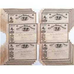 Stock Certificates-Gila River Mining Company-un issued- (22) in total / eagle motif w/ arrows and sh
