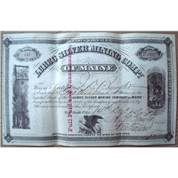 Lubec Silver Mining Company stock issued to J D Brewster