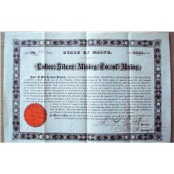 Lubec Silver Mining Company Mortgage Bond signed by Daniel Jackson on back