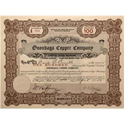 Onondaga Copper Company Stock Certificate