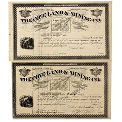 Cove Land & M.C. Stock Certificates
