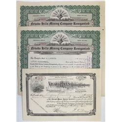 3 stocks for Nevada Hills Mining Company, Fairview District