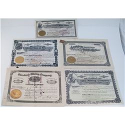 Juab County Mining Stock Certificates