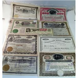 Utah/Montana Stock Certificate Collection-(17) stocks from 9 separate mines.  CARDIFF MINING & MILLI