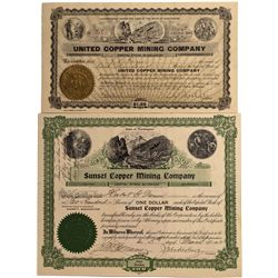 Washington Copper Mining Stock Certificates