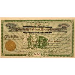 Lakeside Gold-Copper Mining Company Stock Certificate