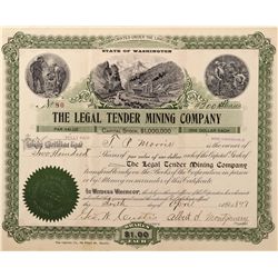 Legal Tender Mining Company Stock Certificate