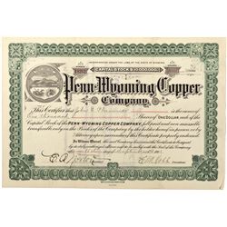 Penn-Wyoming Copper Company Stock Certificate
