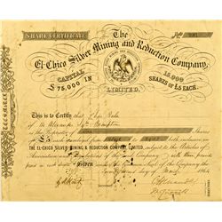 El-Chico Silver Mining and Reduction Company, Limited, Stock Certificate