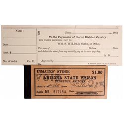 Arozona State Prison Coupons and Sutler Ephemera