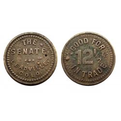 Rare Unlisted Trade Token-THE SENATE*LEADVILLE COLO / GOOD FOR 12 1/2 cents IN TRADE