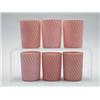 6 SANDWICH PEACHBLOW TUMBLERS