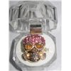 Image 1 : 20CTW PINK SKULL ADJUSTABLE BRASS RING