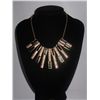 151CTW BLACK HANGING BARS BRASS NECKLACE;18INCH