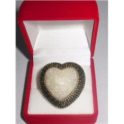 15CTW IVORY HEART BRASS RING SIZE 7