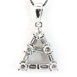 Genuine 0.61 ctw Diamond Triangle Necklace 18K