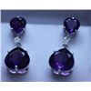 Image 1 : 33.55 CTW AMETHYST AND DIAMOND EARRINGS .925 STERLING S