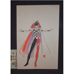 1971 DISNEY PINOCCHIO HAND DRAWN FIRE EATER ORIGINAL VINTAGE COSTUME WARDROBE ARTWORK