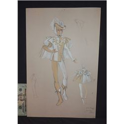 1972 73 DISNEY SLEEPING BEAUTY  HAND DRAWN PRINCE CHARMING [PHILIP] ORIGINAL COSTUME ARTWORK