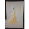 Image 1 : 1972 73 DISNEY SLEEPING BEAUTY PRINCESS AURORA HAND DRAWN ORIGINAL COSTUME WARDROBE ARTWORK